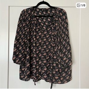 Ann Taylor Dark Floral Blouse